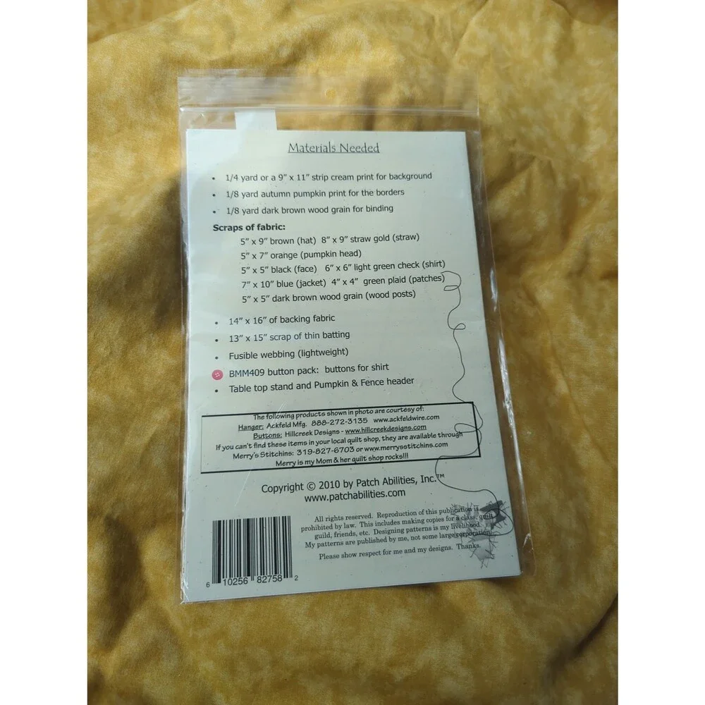 Scaredy Jack Halloween jack-o'-lantern pumpkin quilt pattern brand new